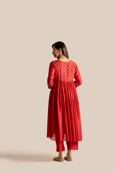 Aiza Red Kurta Set