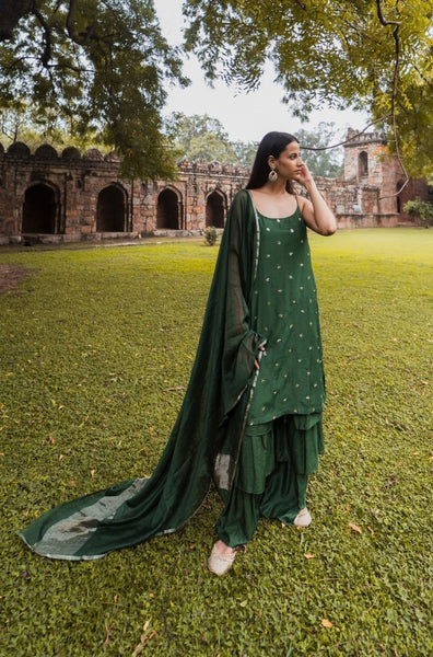 Emerald Green Kurta and Sharara