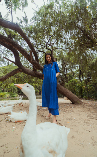 Royal Blue Kurta and Pant Set