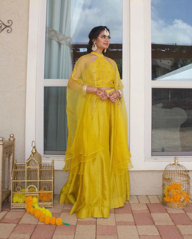 Daffodil lehnga set with cape