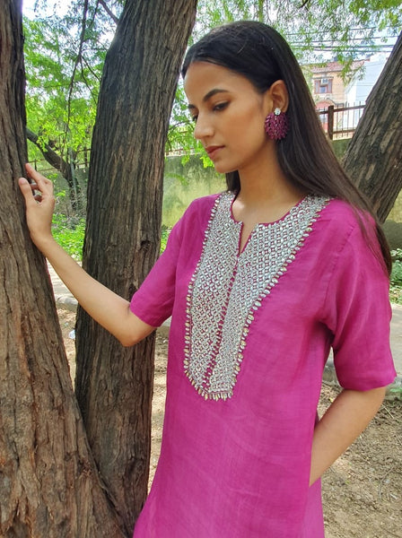 Fuchsia Kurta with Sharara set