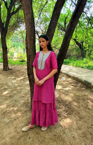 Fuchsia Kurta with Sharara set