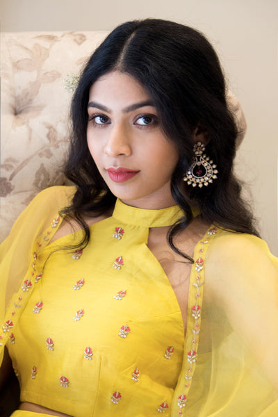 Daffodil lehnga set with cape