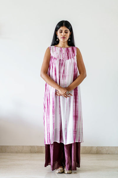 Ultra-violet bandhej kurta set