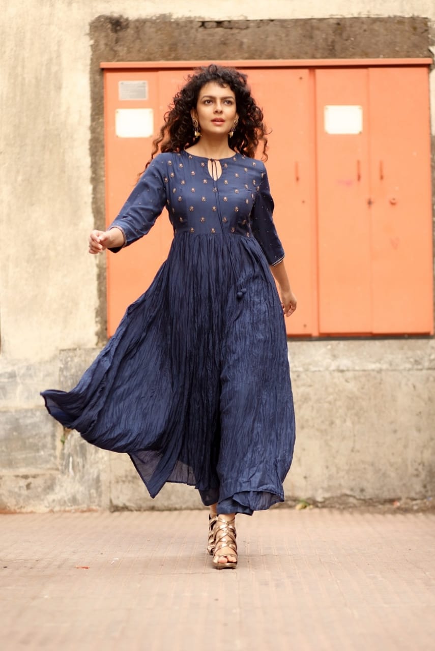 Berlin blue Anarkali Set