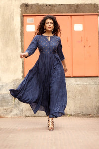 Berlin blue Anarkali Set