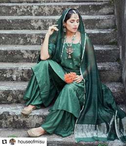 Emerald Green Kurta and Sharara