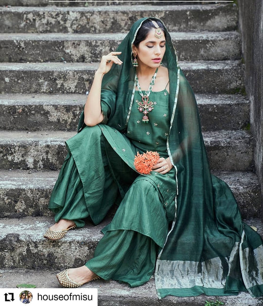 Emerald Green Kurta and Sharara