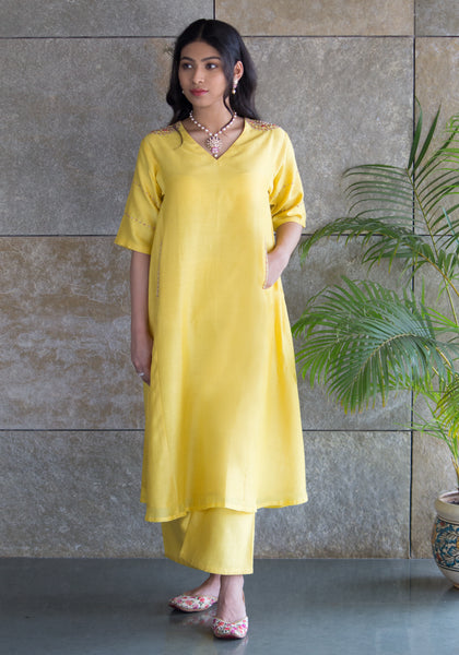 Lemon Yellow Kurta Set