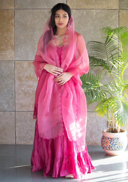 Magenta Kurta with Sharara