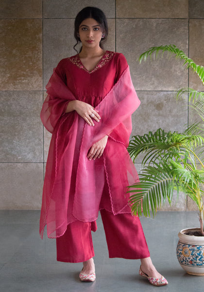 Wine kurta set